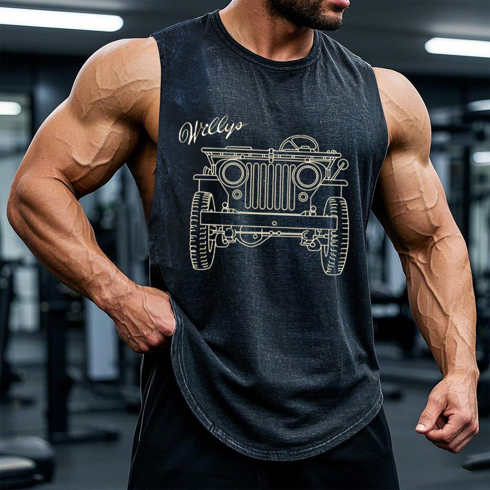 Jp Willys MB Line Art Men Tank
