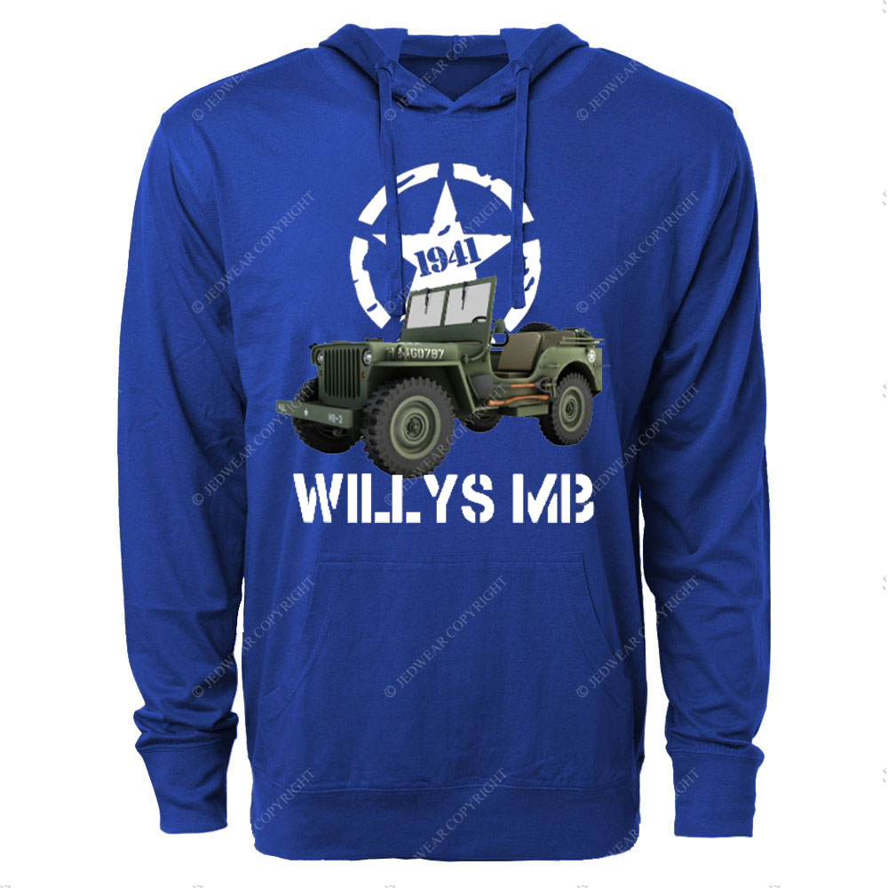Willys MB WW2 US Army Vehicle Reenactor Oversized Lightweight Hoodie