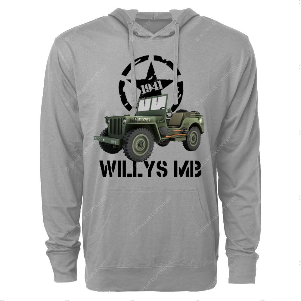 Willys MB WW2 US Army Vehicle Reenactor Oversized Lightweight Hoodie
