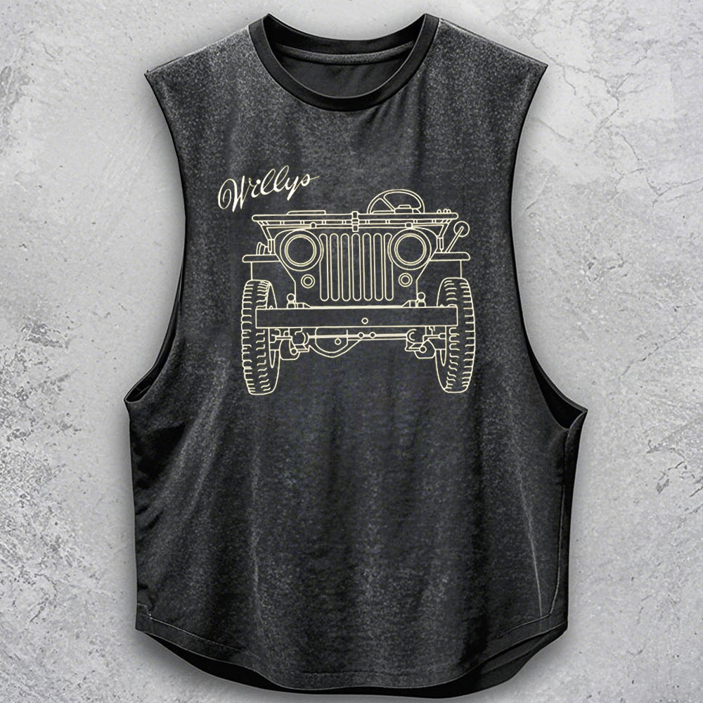 Jp Willys MB Line Art Men Tank