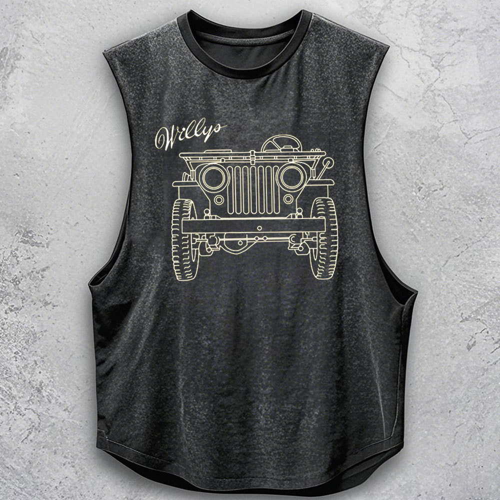 Jp Willys MB Line Art Men Tank