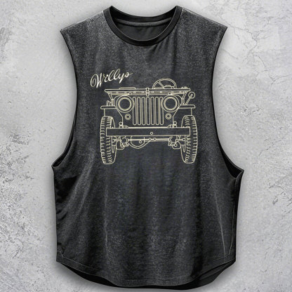 Jp Willys MB Line Art Men Tank
