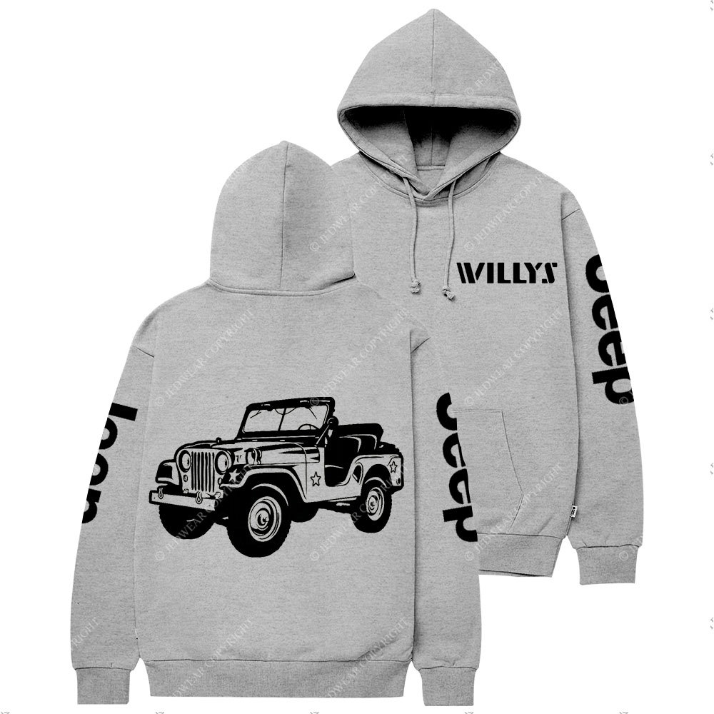 Willys Jp 1952 Classic Car Casual Hoodie