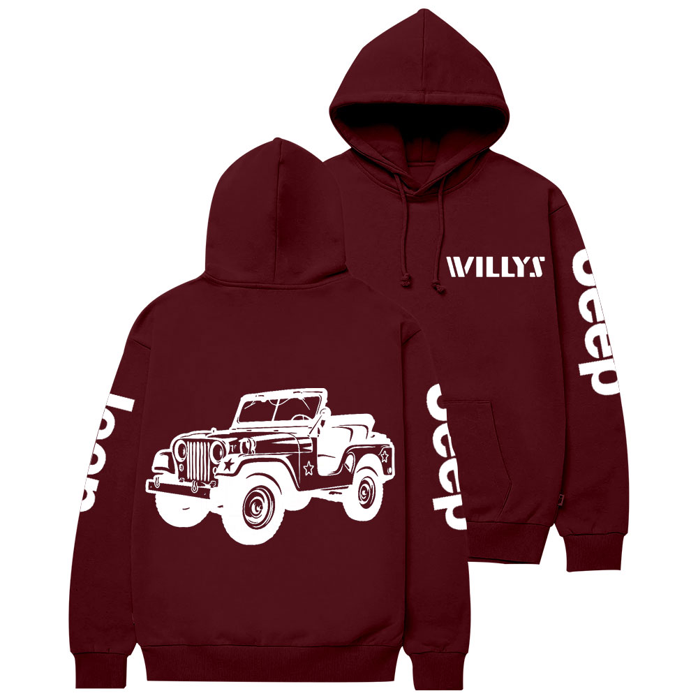 Willys Jp 1952 Classic Car Casual Hoodie