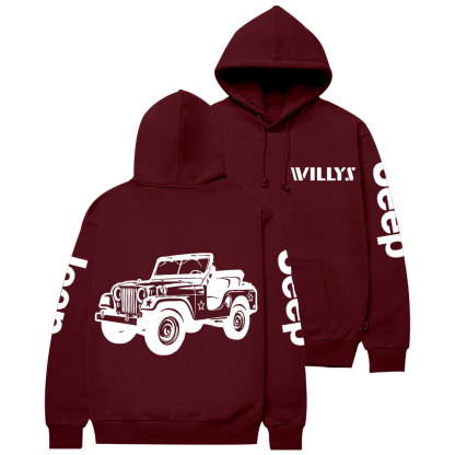 Willys Jp 1952 Classic Car Casual Hoodie