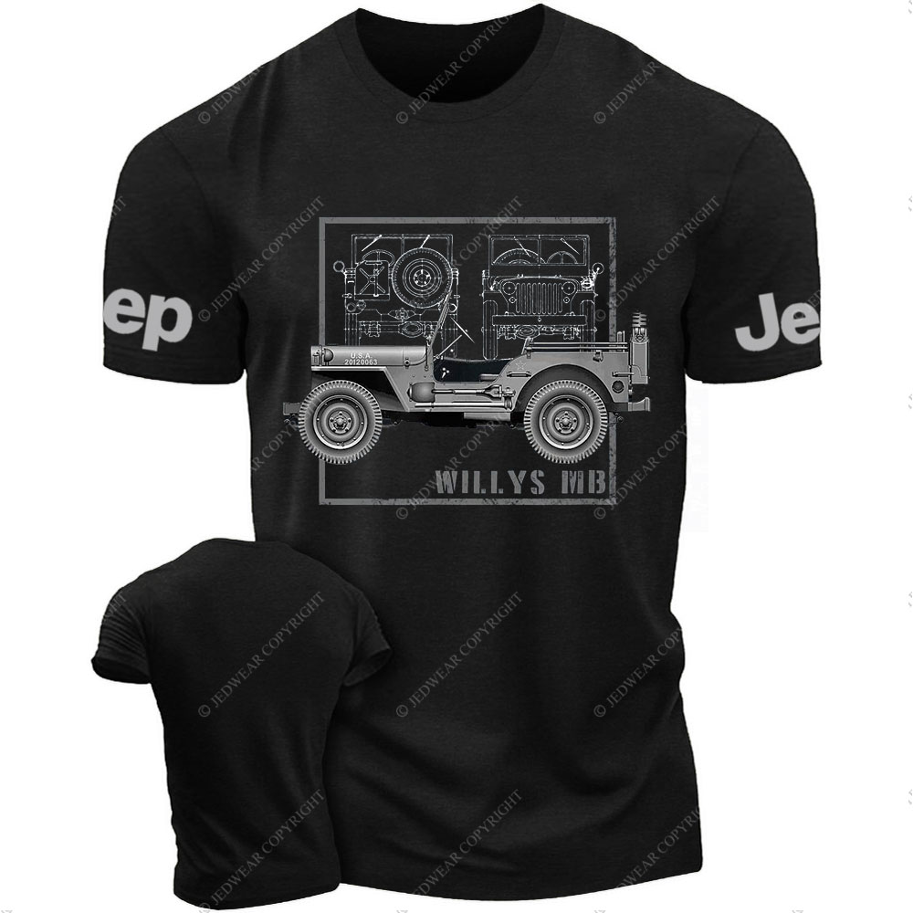 Vehicle Military WWII Willys MB Vintage Off-Road T-Shirt