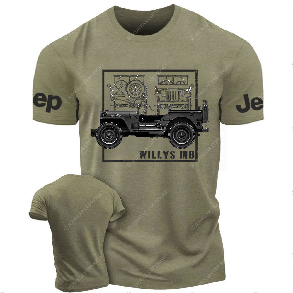 Vehicle Military WWII Willys MB Vintage Off-Road T-Shirt