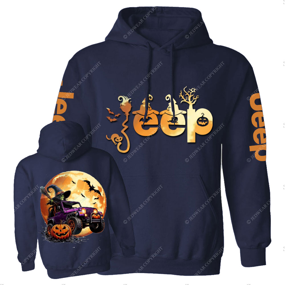 Jp Witches Ride Halloween Double Printed Casual Hoodie