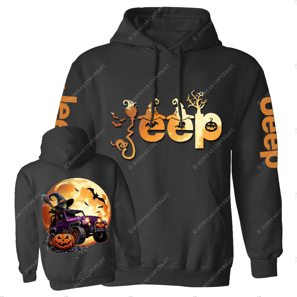 Jp Witches Ride Halloween Double Printed Casual Hoodie