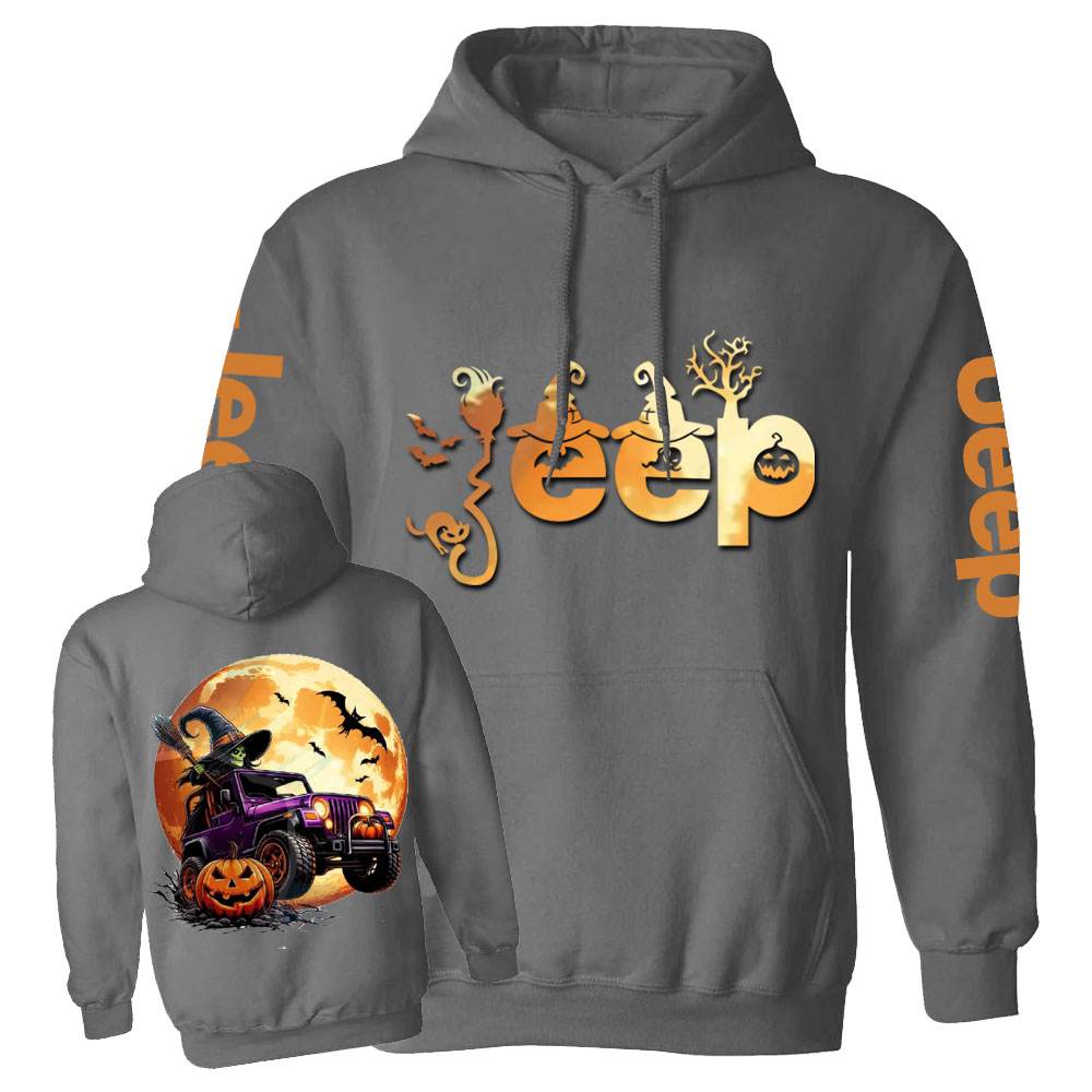 Jp Witches Ride Halloween Double Printed Casual Hoodie
