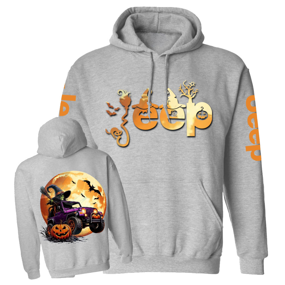 Jp Witches Ride Halloween Double Printed Casual Hoodie