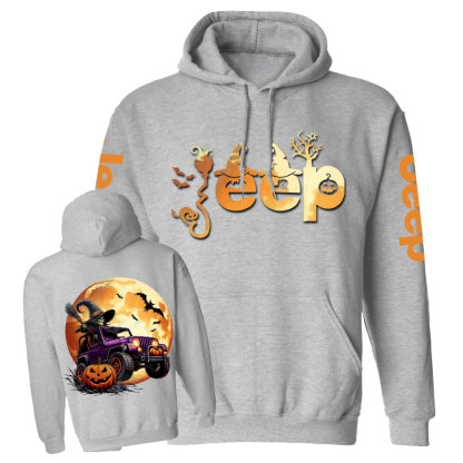 Jp Witches Ride Halloween Double Printed Casual Hoodie