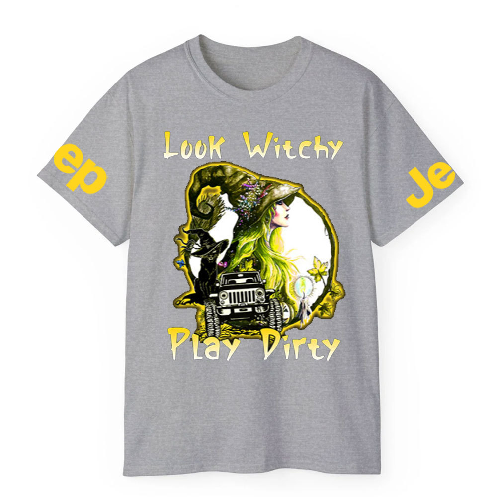 Look Witchy Play Dirty Jp Witch And Black Cat for Halloween T-Shirt