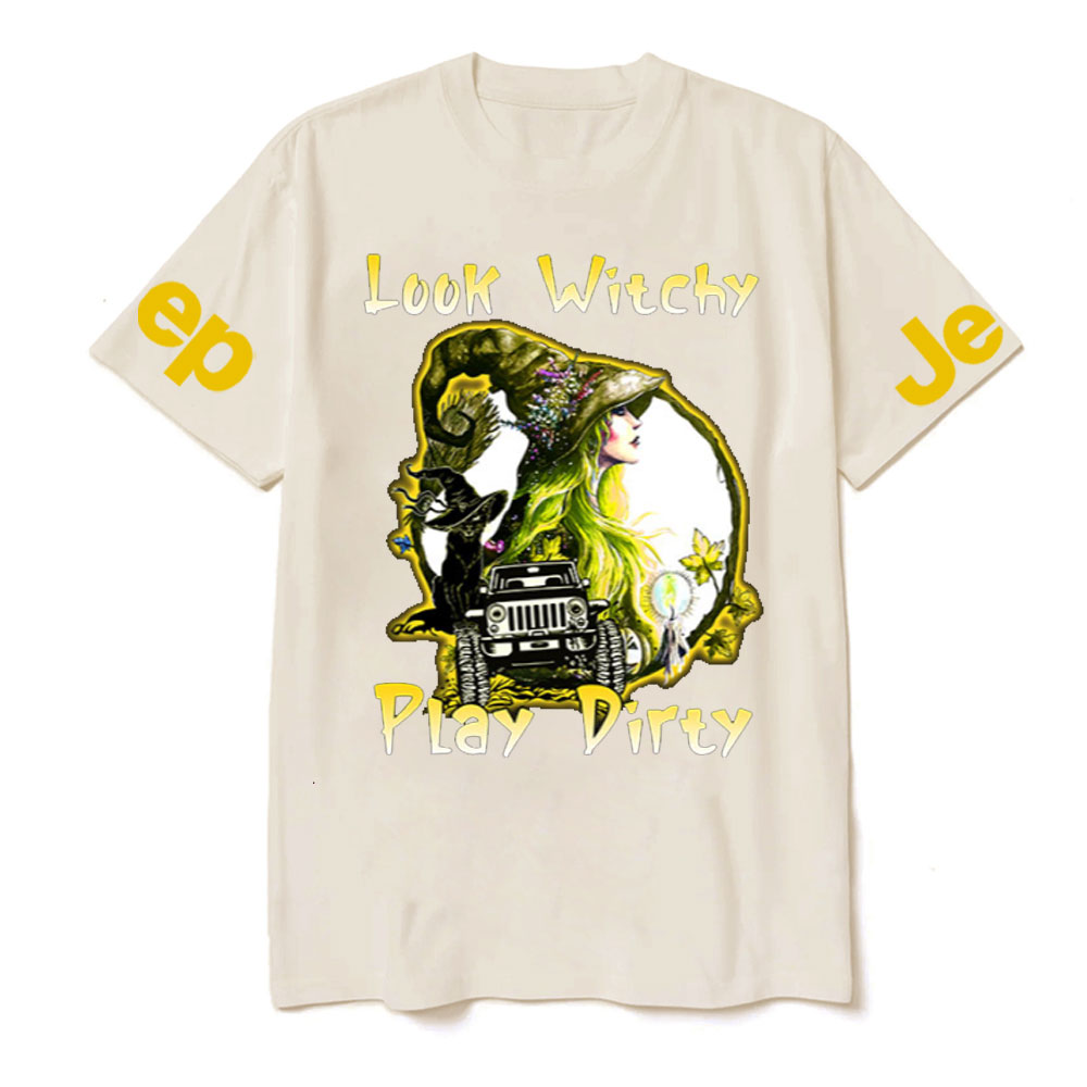 Look Witchy Play Dirty Jp Witch And Black Cat for Halloween T-Shirt