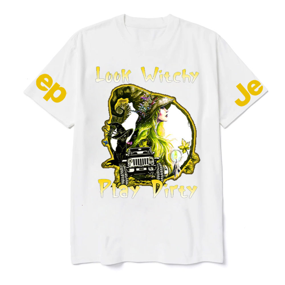 Look Witchy Play Dirty Jp Witch And Black Cat for Halloween T-Shirt