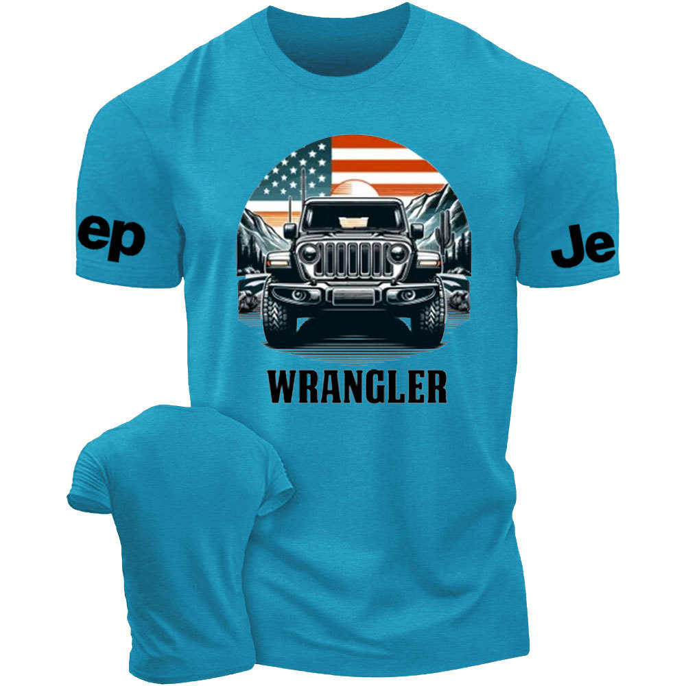 Jp Wrangler American Flag Mountains T-Shirt