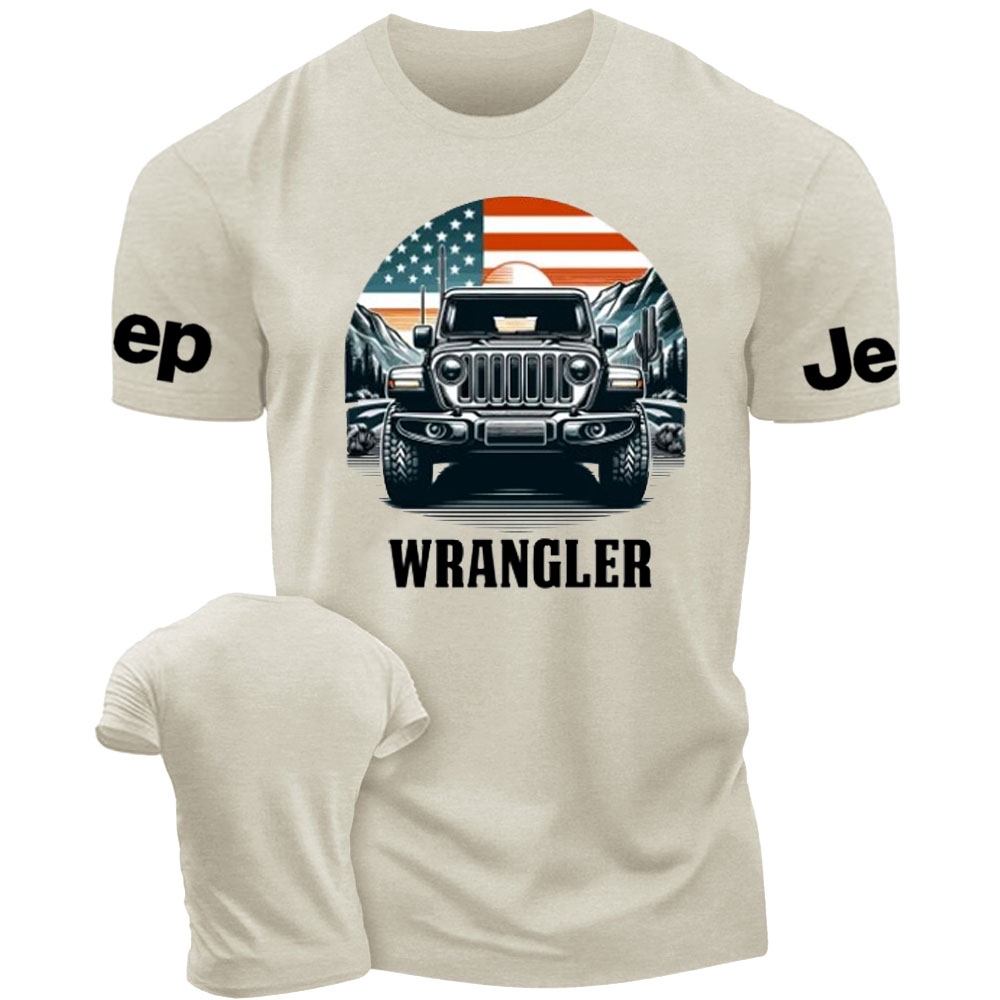Jp Wrangler American Flag Mountains T-Shirt