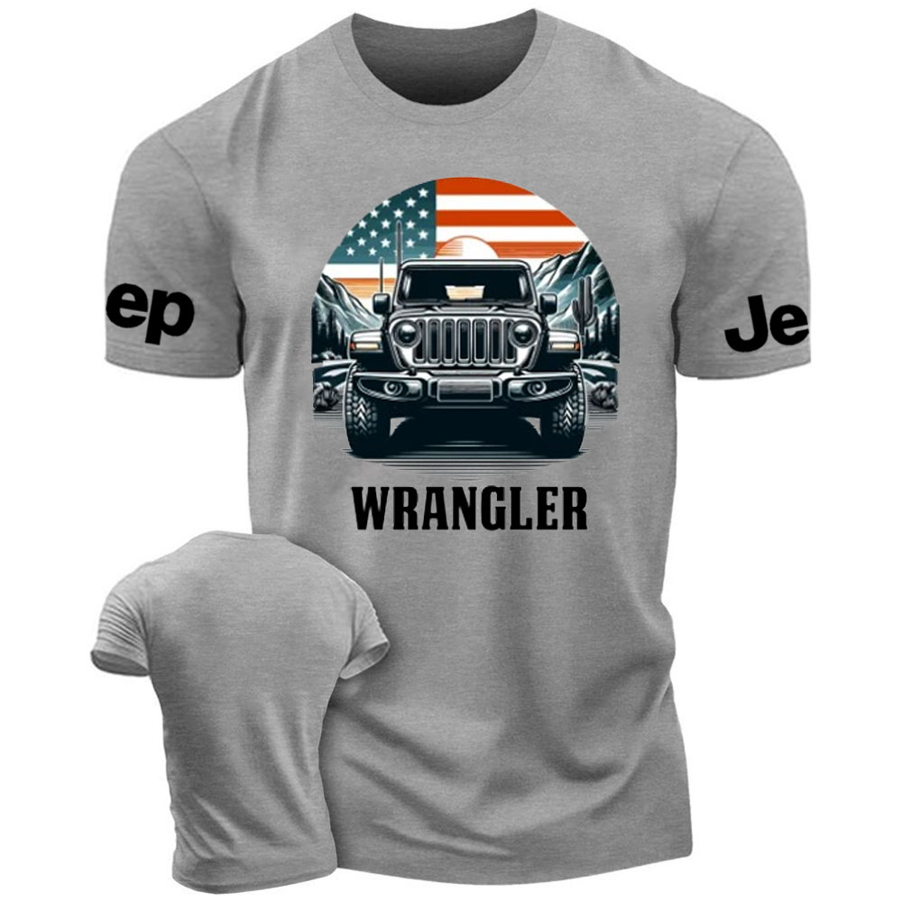 Jp Wrangler American Flag Mountains T-Shirt
