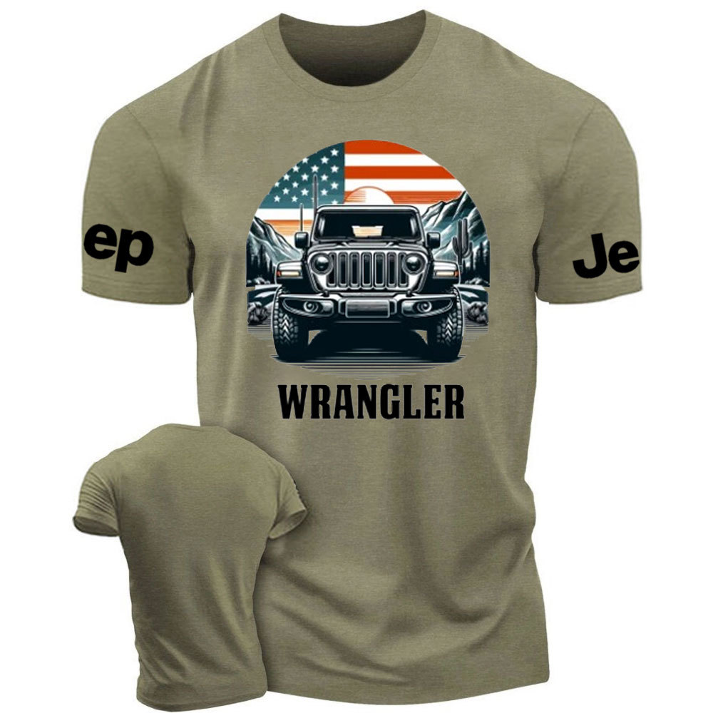 Jp Wrangler American Flag Mountains T-Shirt