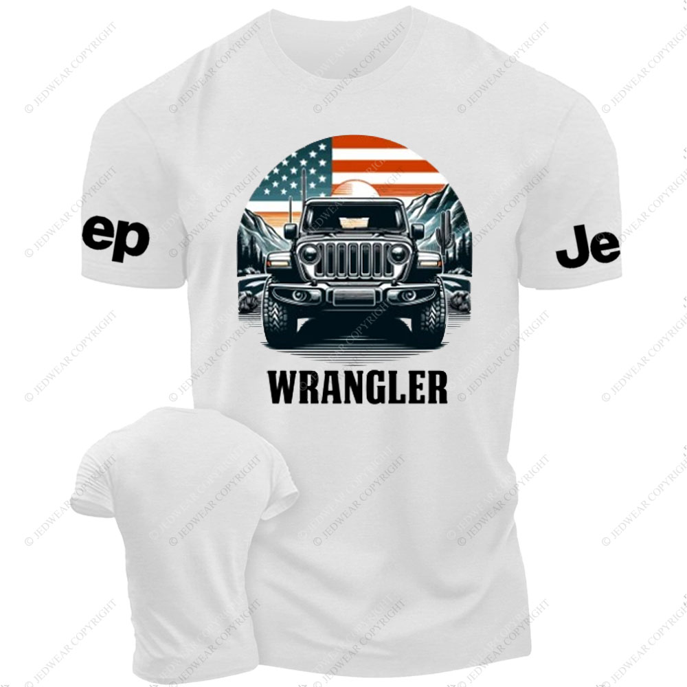 Jp Wrangler American Flag Mountains T-Shirt