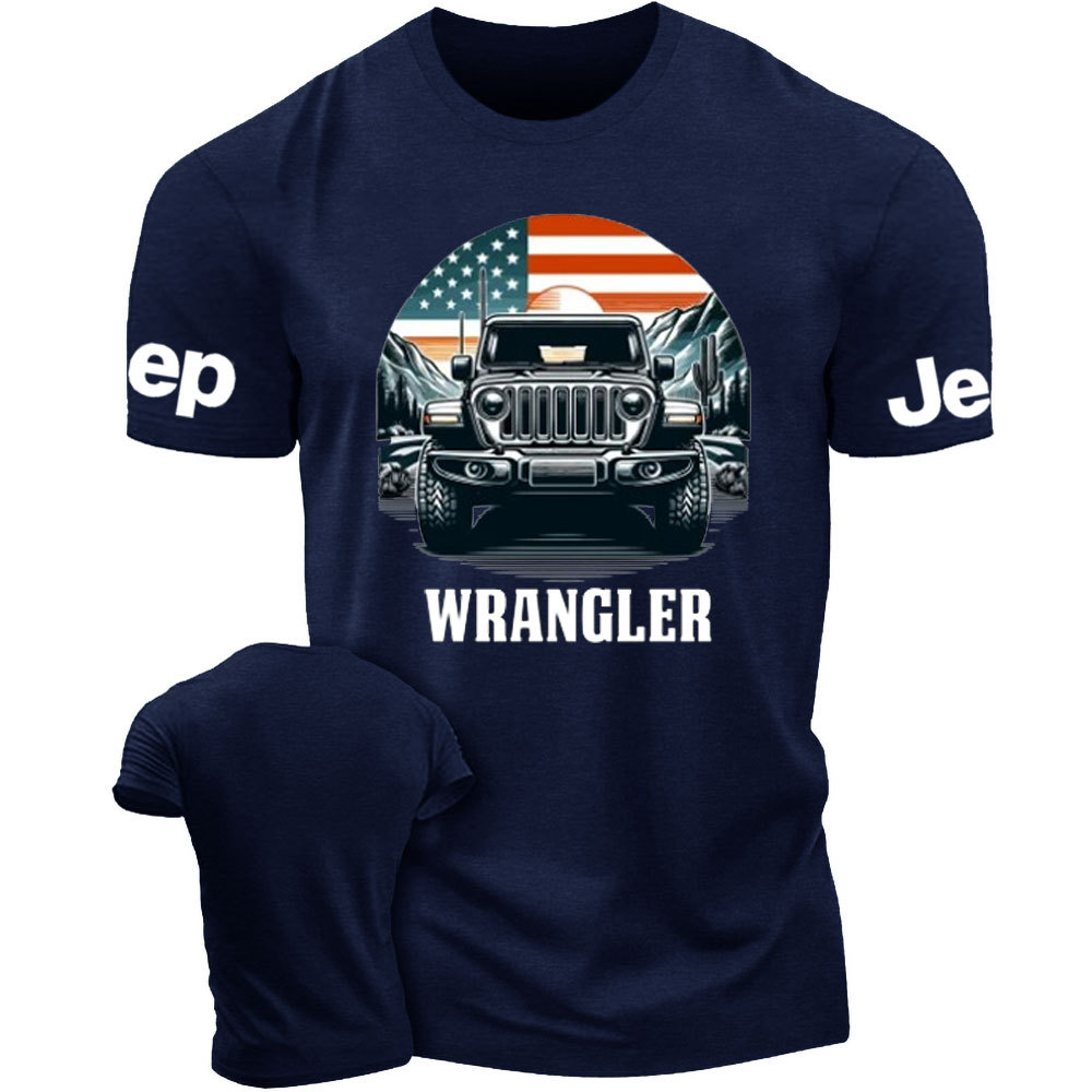 Jp Wrangler American Flag Mountains T-Shirt