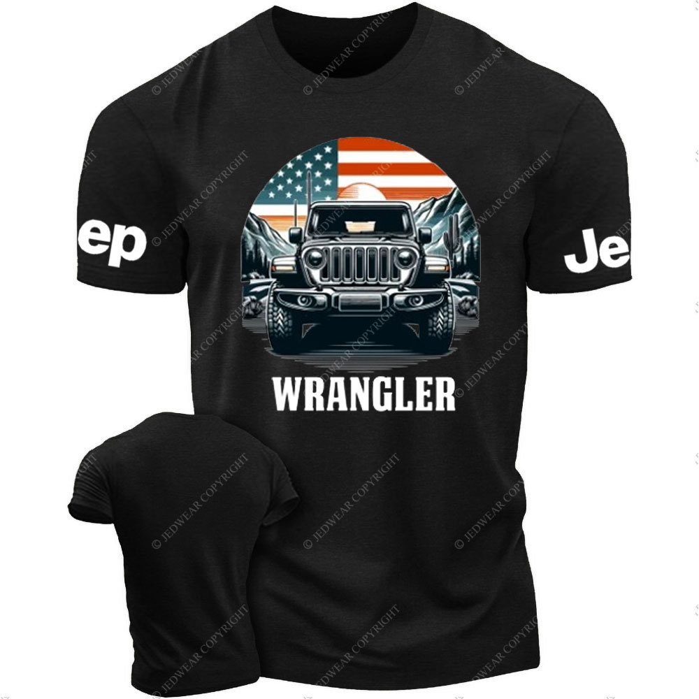 Jp Wrangler American Flag Mountains T-Shirt