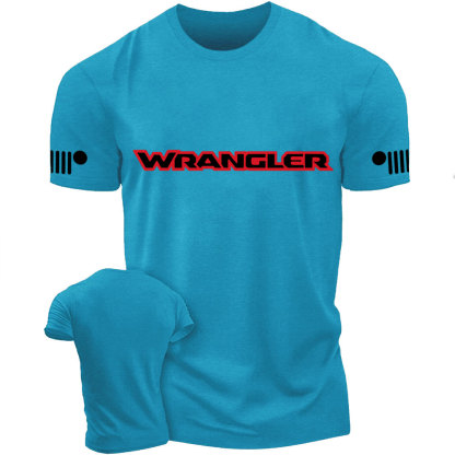 Jp Wrangler Red and Black Text Logo T-Shirt