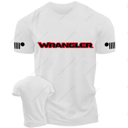 Jp Wrangler Red and Black Text Logo T-Shirt