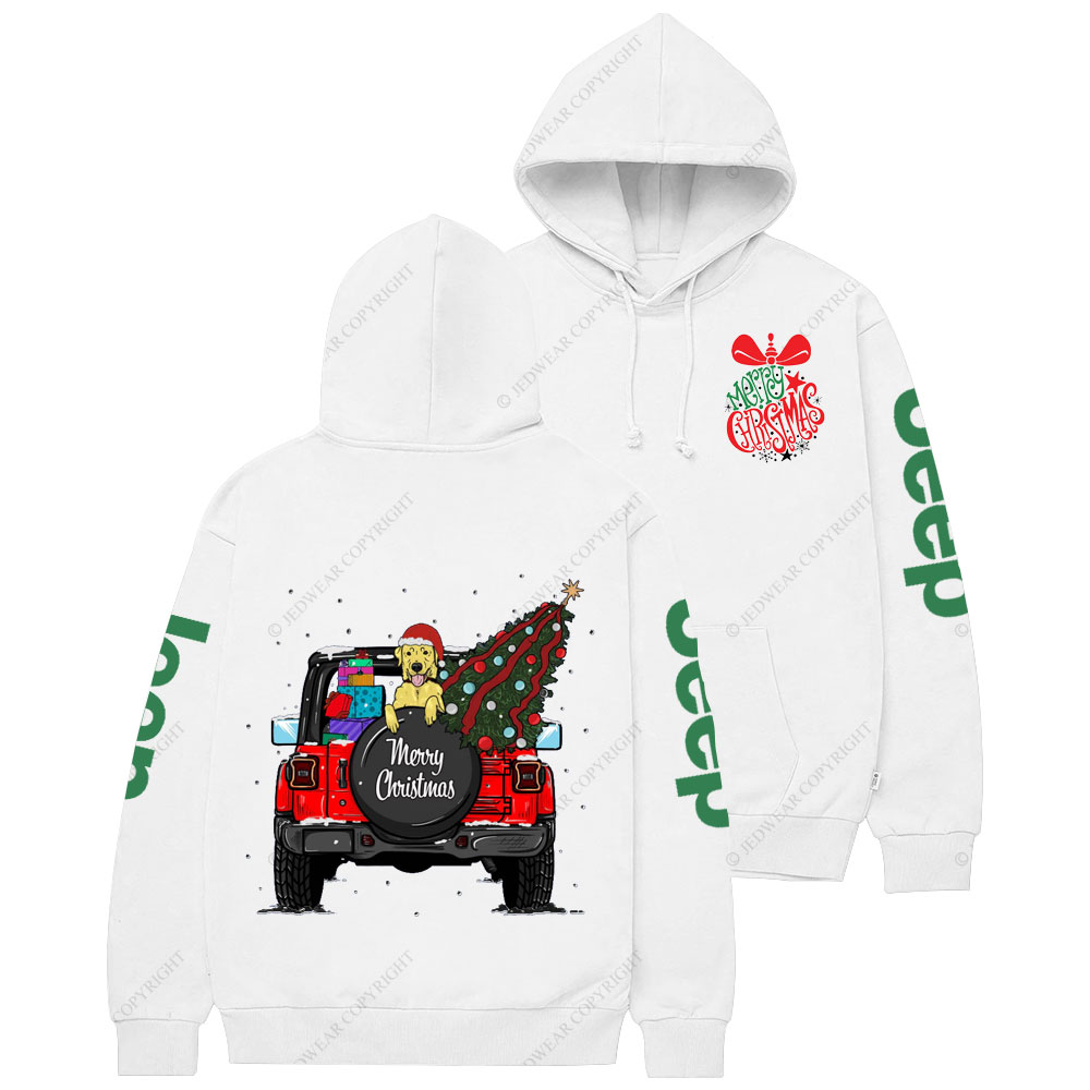 Merry Christmas Bell Jp Yellow Lab Two Sides Casual Hoodie