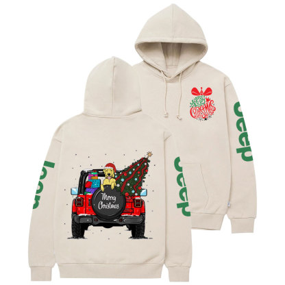 Merry Christmas Bell Jp Yellow Lab Two Sides Casual Hoodie