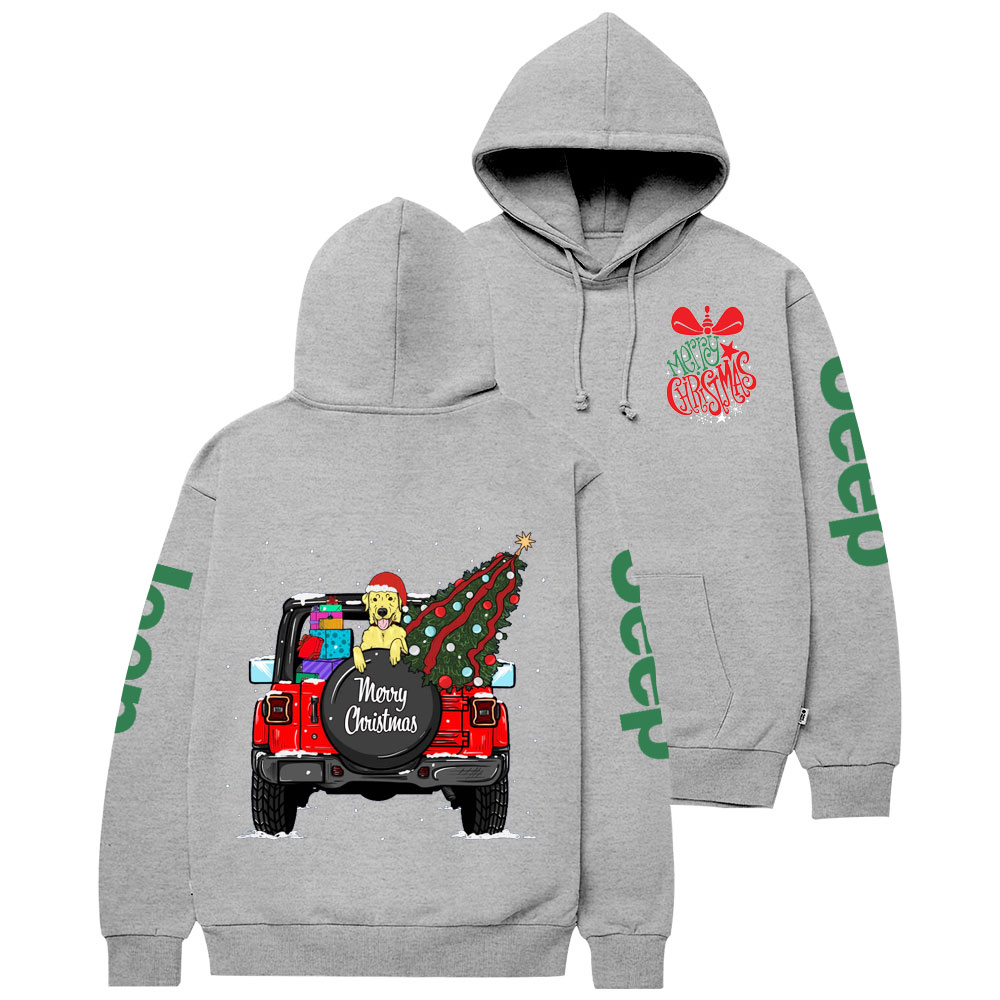 Merry Christmas Bell Jp Yellow Lab Two Sides Casual Hoodie