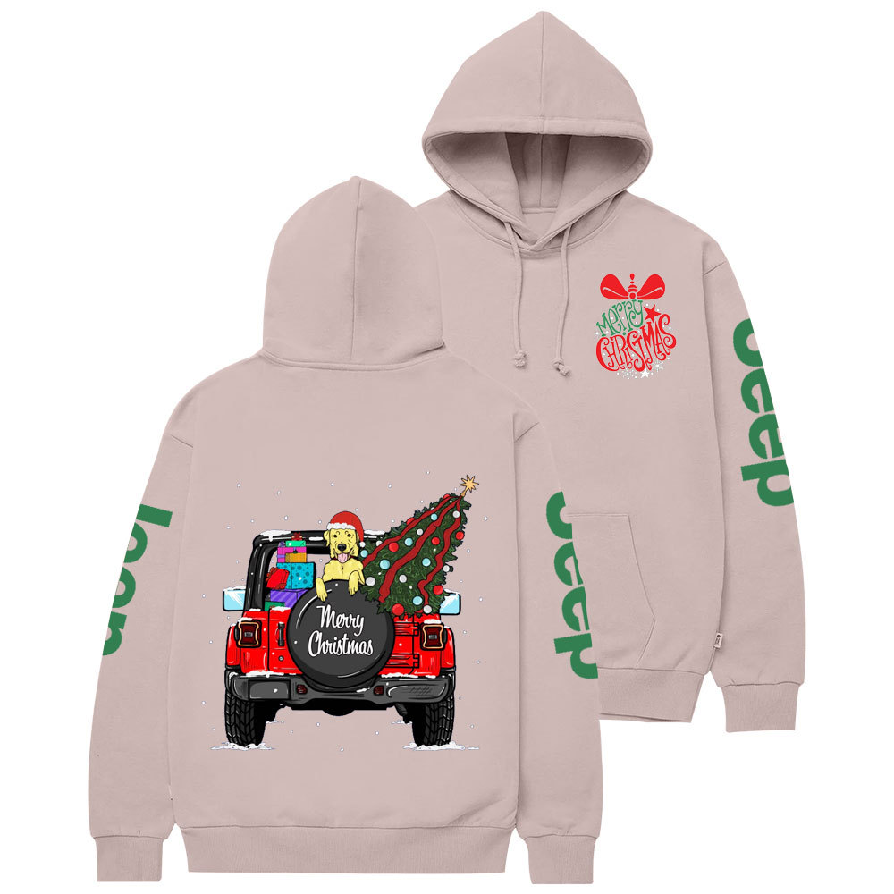 Merry Christmas Bell Jp Yellow Lab Two Sides Casual Hoodie