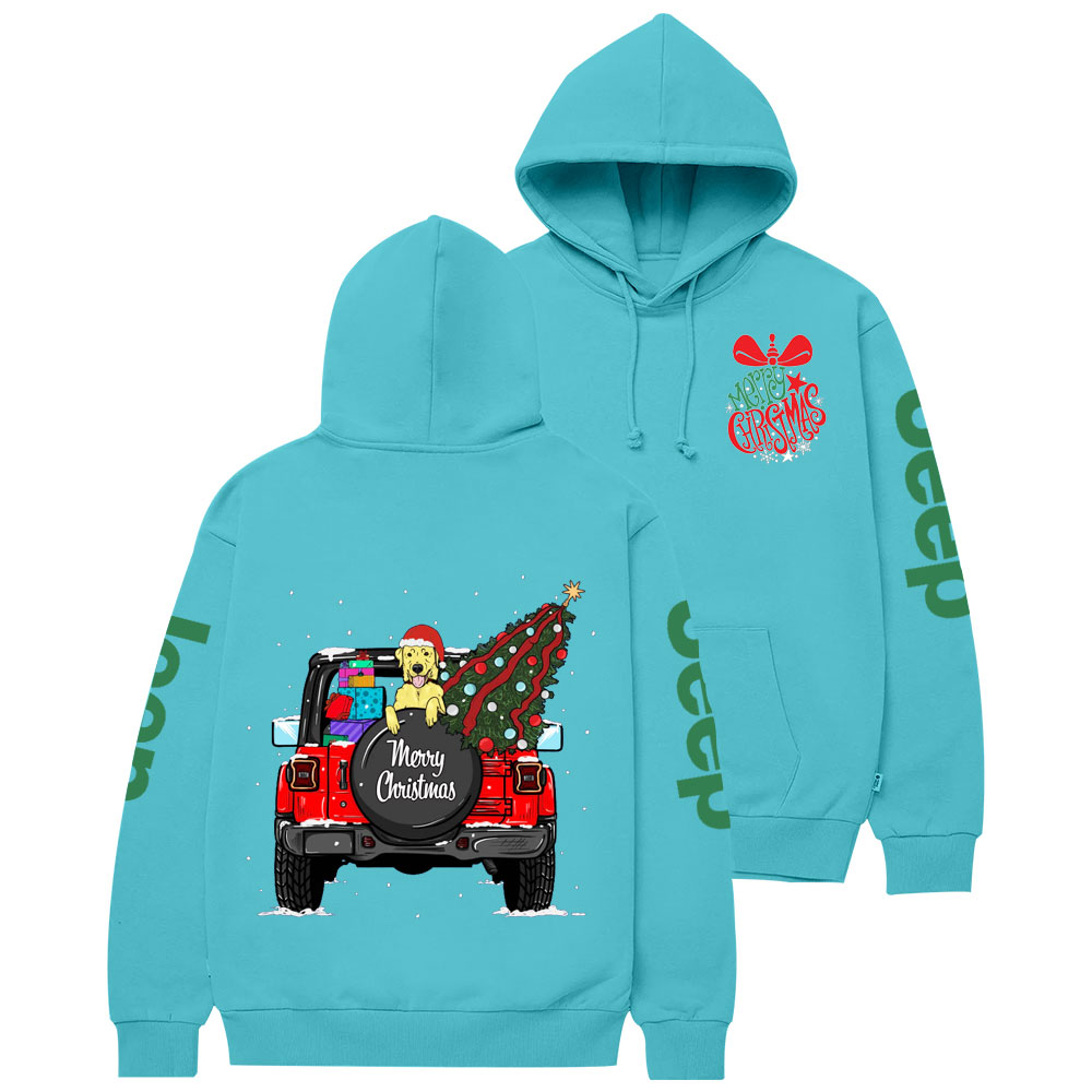 Merry Christmas Bell Jp Yellow Lab Two Sides Casual Hoodie