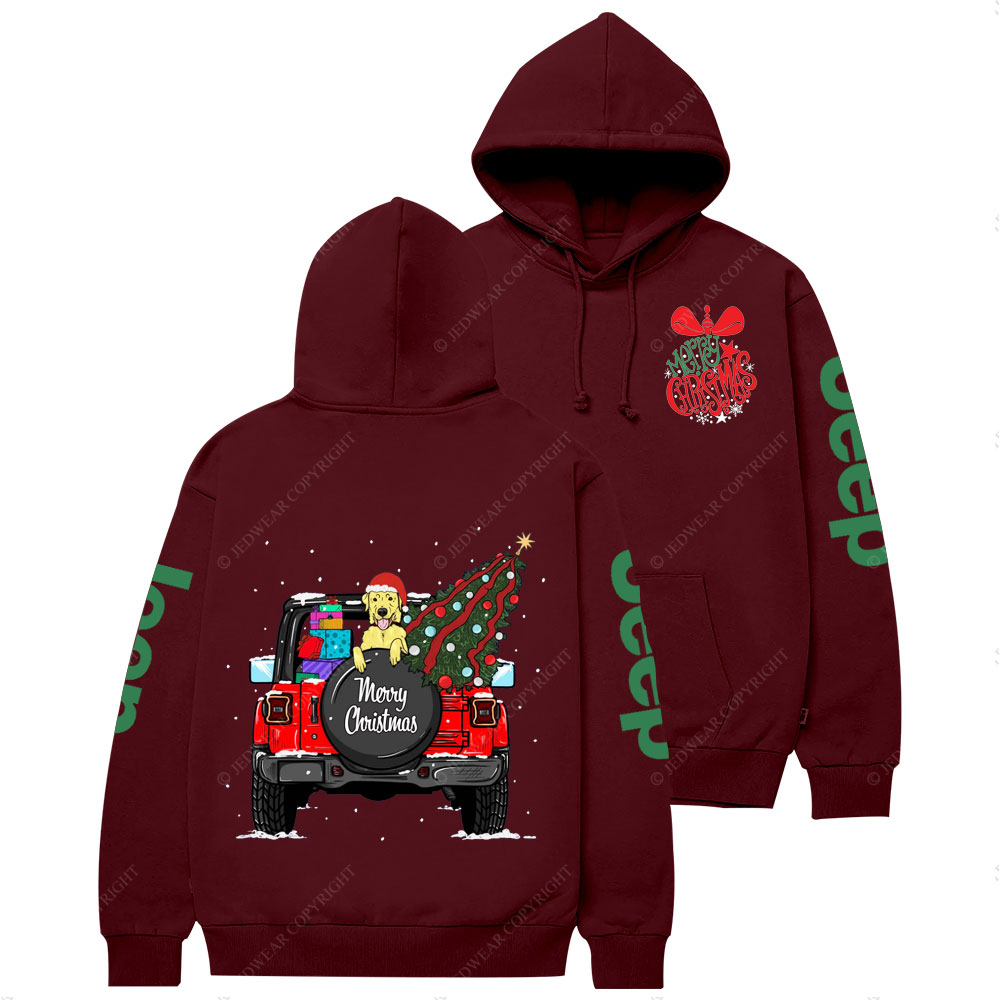 Merry Christmas Bell Jp Yellow Lab Two Sides Casual Hoodie