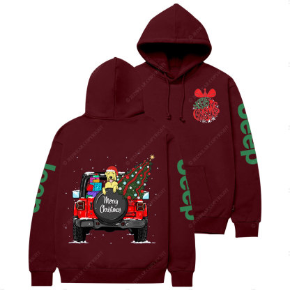 Merry Christmas Bell Jp Yellow Lab Two Sides Casual Hoodie