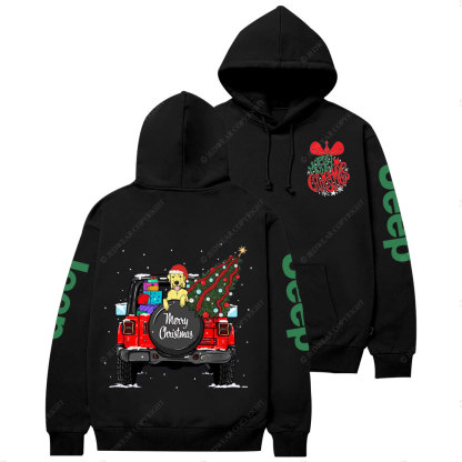 Merry Christmas Bell Jp Yellow Lab Two Sides Casual Hoodie