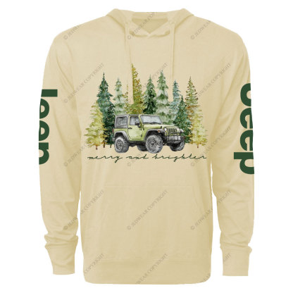 Jpmas Merry and Bright Forset Oversized Lightweight Hoodie