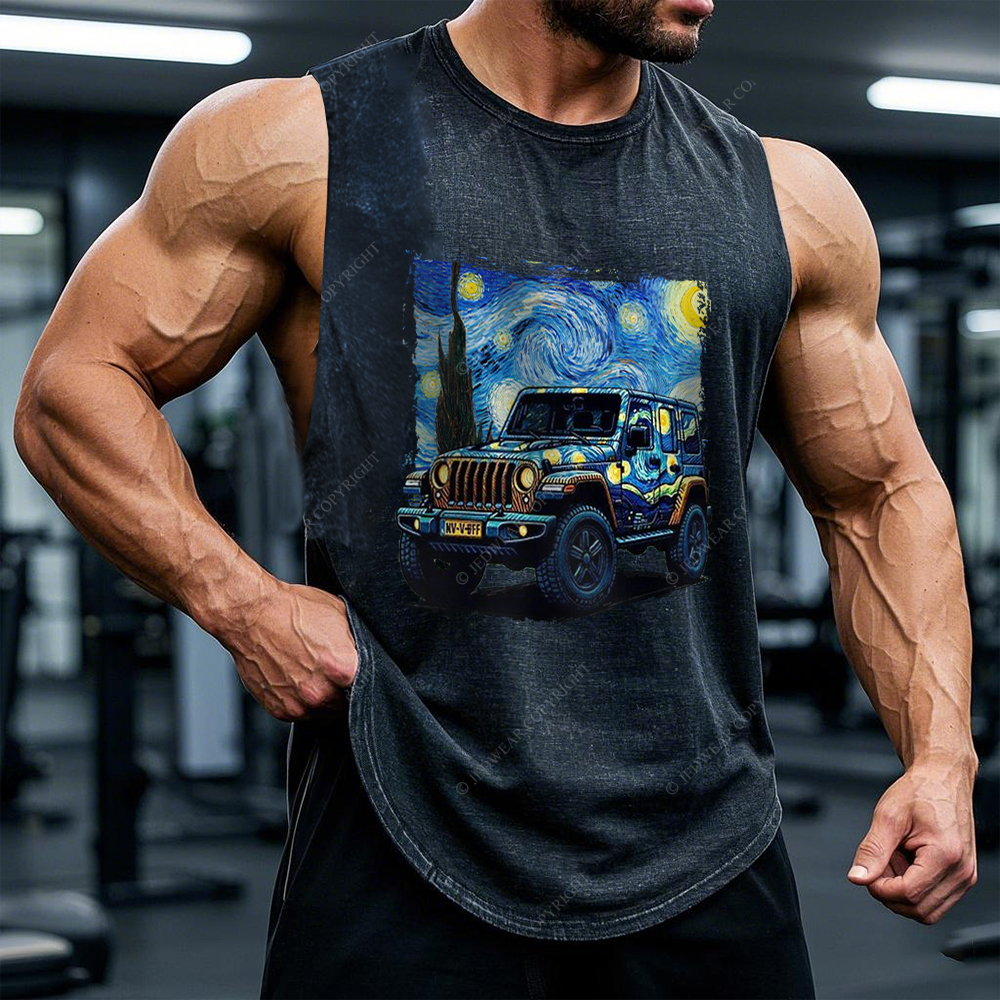 The Starry Night By Van Gogh Canvas Jp - Men Tank