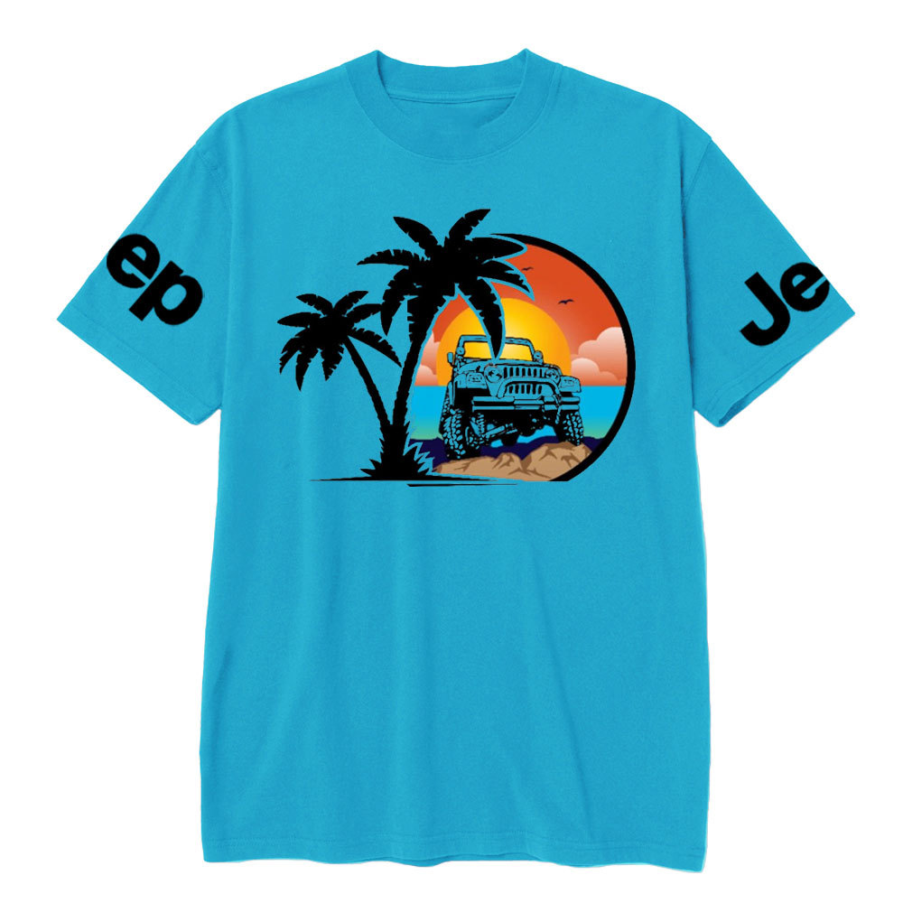 Palm Tree, Sunset, Jp and Beach T-Shirt