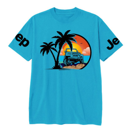 Palm Tree, Sunset, Jp and Beach T-Shirt