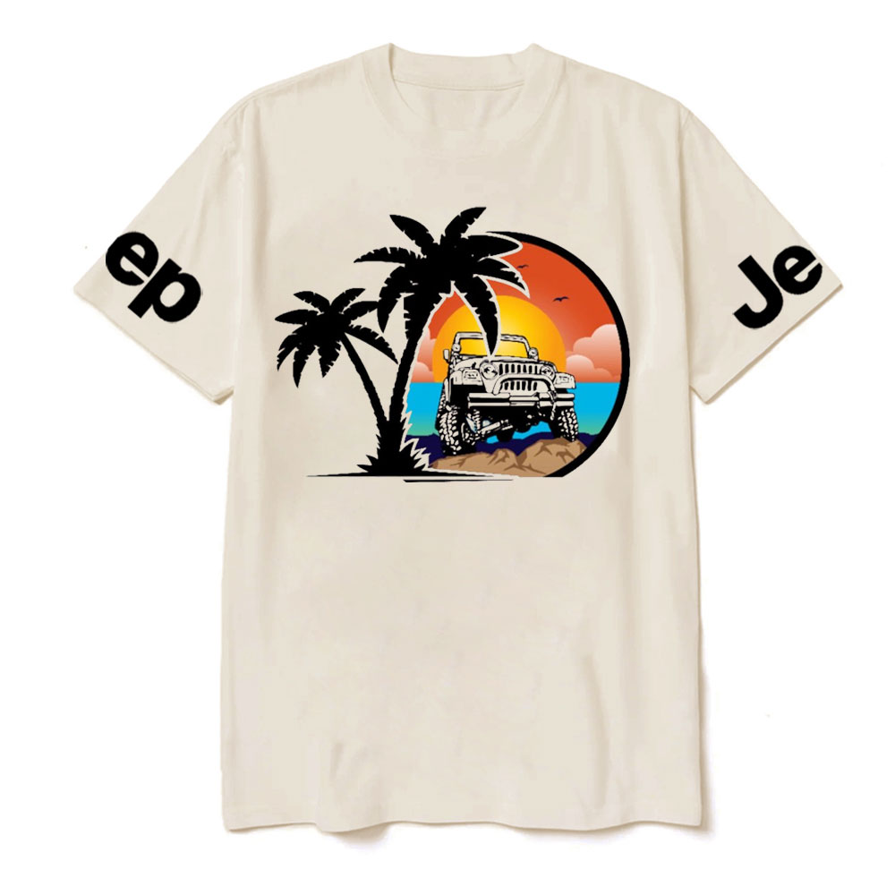 Palm Tree, Sunset, Jp and Beach T-Shirt