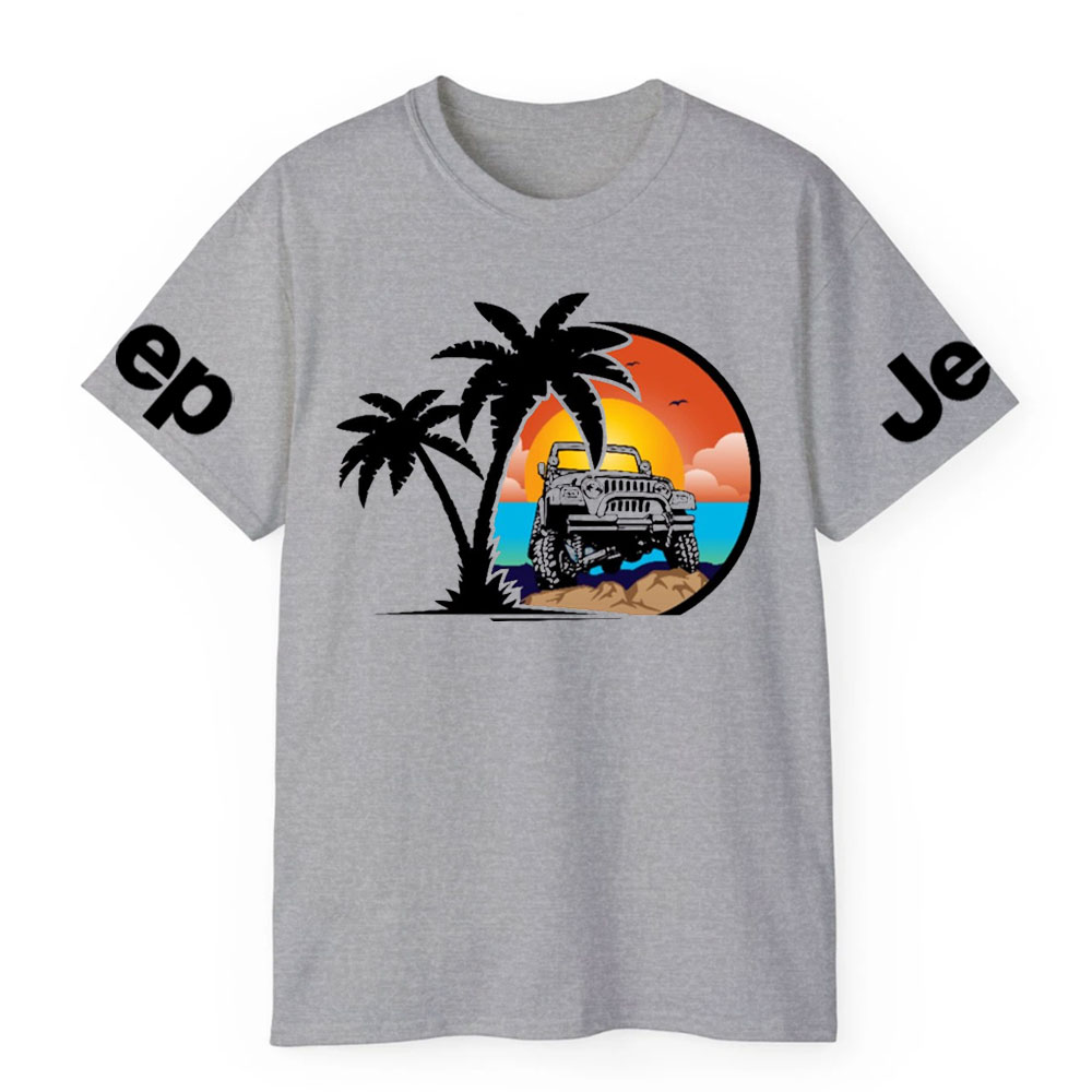 Palm Tree, Sunset, Jp and Beach T-Shirt