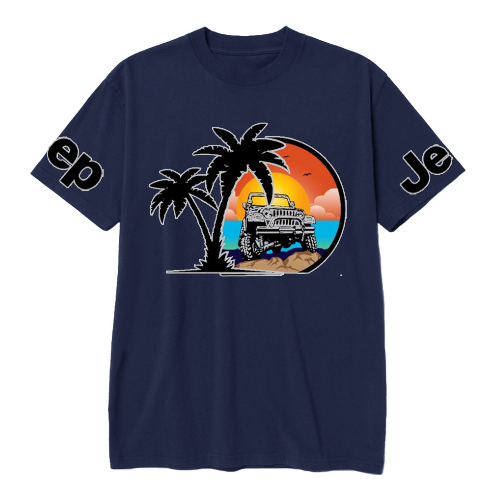 Palm Tree, Sunset, Jp and Beach T-Shirt