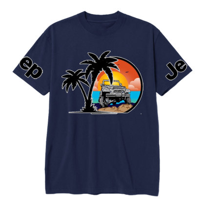 Palm Tree, Sunset, Jp and Beach T-Shirt