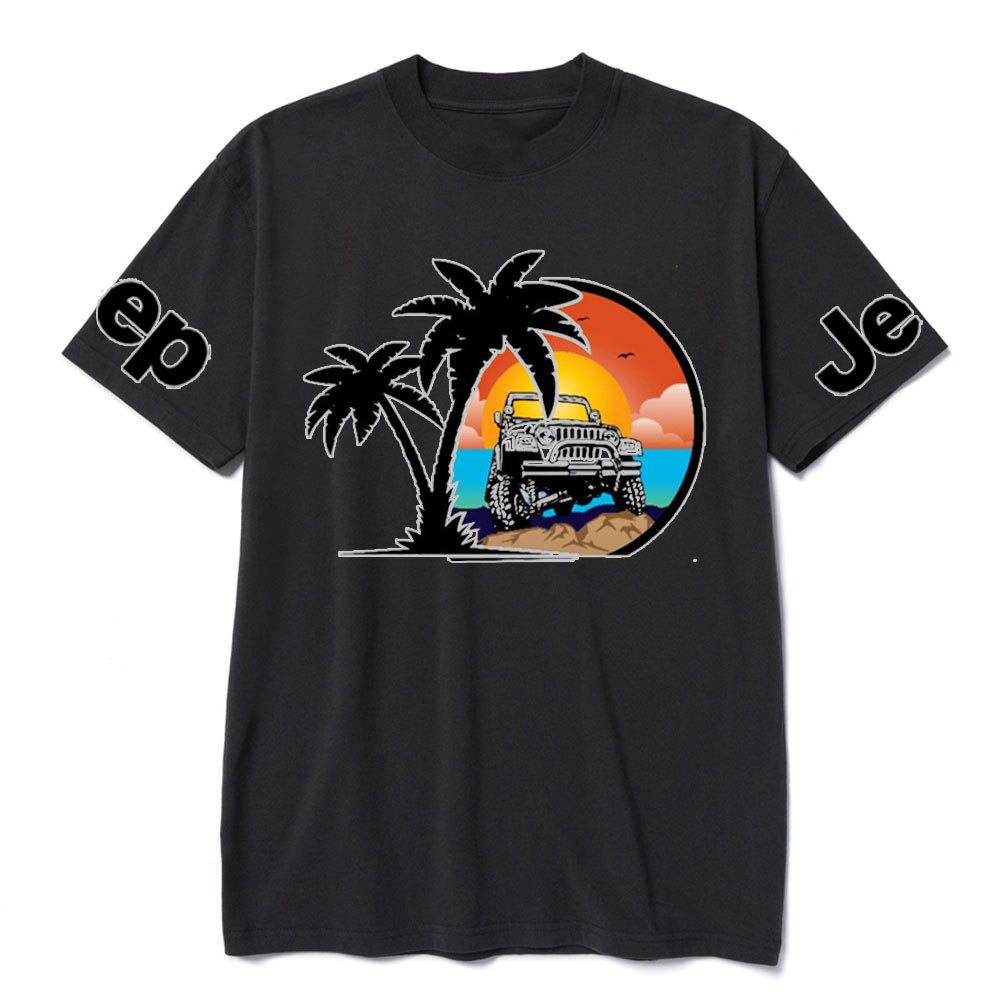 Palm Tree, Sunset, Jp and Beach T-Shirt
