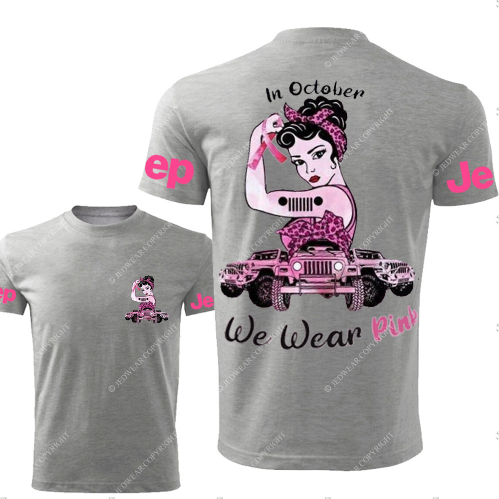 Breast Cancer Jp Pink In October Double Printed T-Shirt