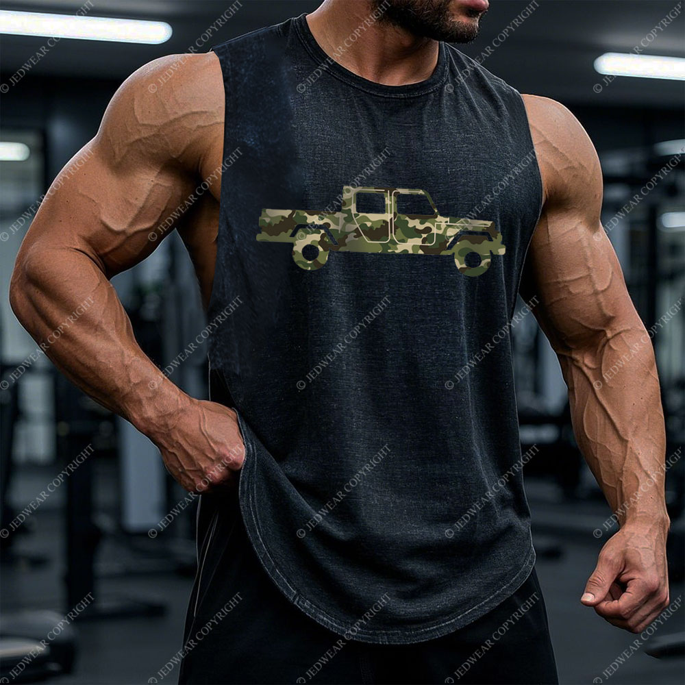 Green Camo Gladiator Truck Jp Car Men's Tank