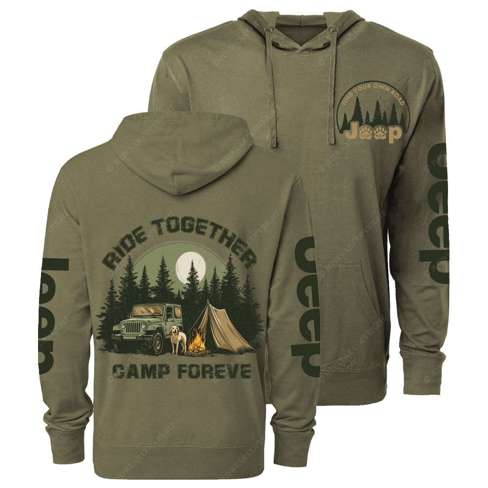 Find Your Road Dog and Camp Forever Oversized Lightweight Hoodie