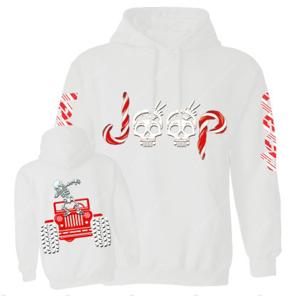 Skeletons Dancing on Jps Christmas Double Printed Casual Hoodie