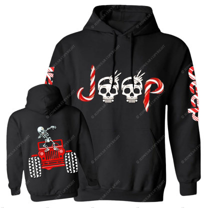 Skeletons Dancing on Jps Christmas Double Printed Casual Hoodie